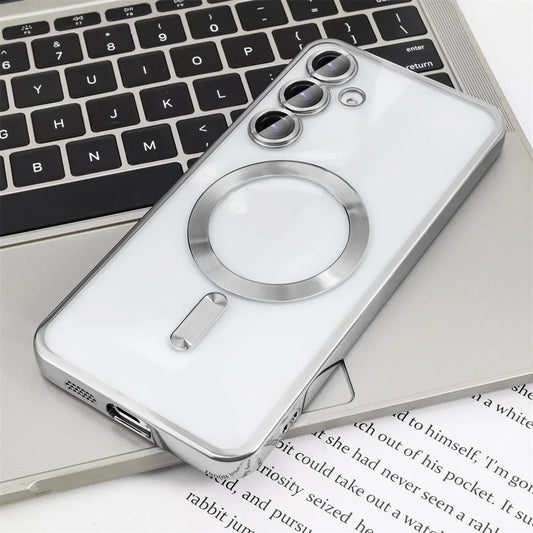 Magnetic Magsafe Plating Transparent Case For Galaxy S23