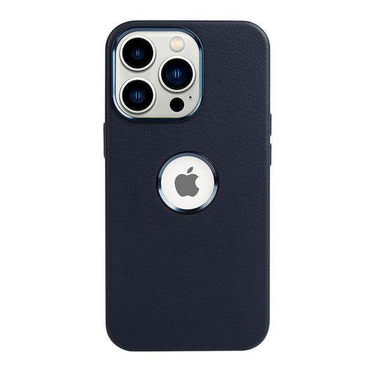 Genuine Leather Logo Cut Case For iPhone 13 Pro Max