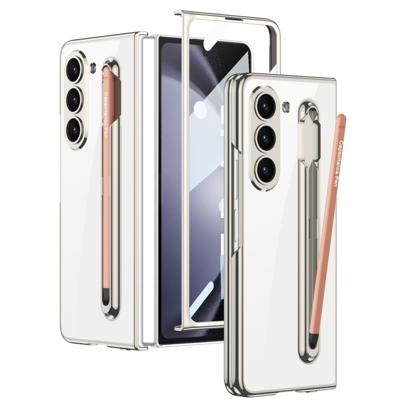 Electroplating Transparent HD PC Case With Pen for Galaxy Z Fold5