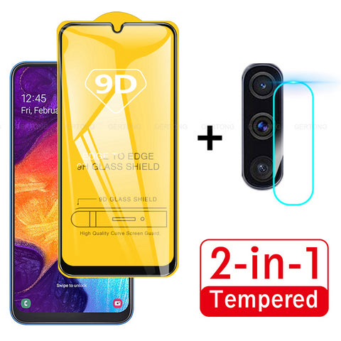 2 In 1 Camera Lens & 9D Tempered Glass Screen Protector for Samsung Galaxy A50
