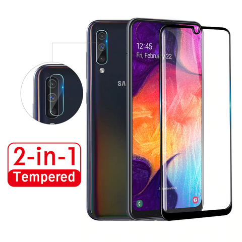 2 In 1 12D Tempered Glass & Camera Lens Screen Protector for Samsung Galaxy A30s