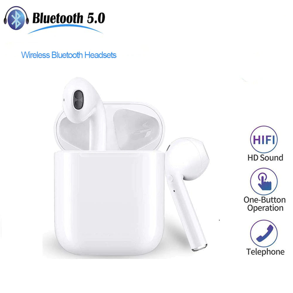 Wireless Bluetooth Earbuds With Mic & Charging Case (Compatible With Android & iOS )