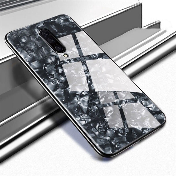 Luxury Marble Pattern Tempered Glass Case for OnePlus 7 Pro