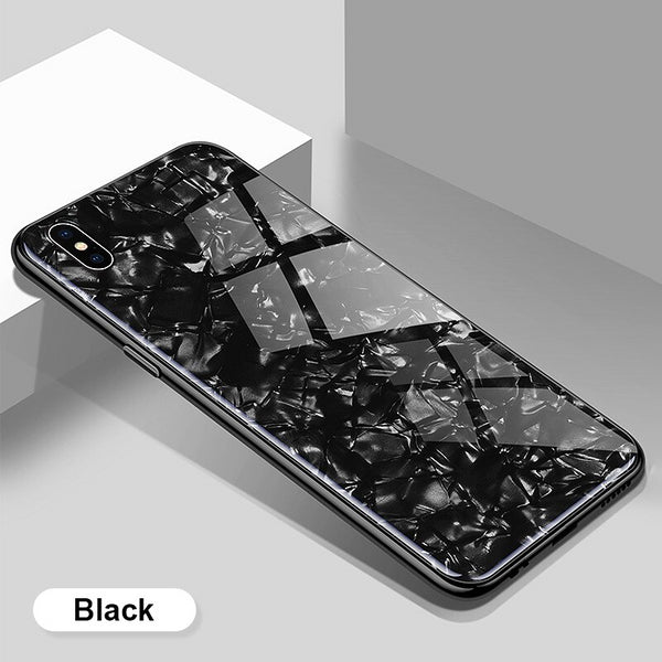 Luxury Marble Pattern Tempered Glass Case For iPhone X