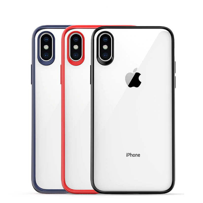 Luxury Shockproof Matte Finish Clear Back Case for iPhone X