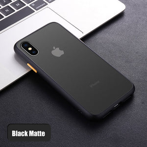Hybrid Soft Grip Matte Finish Clear Back Case for iPhone XS