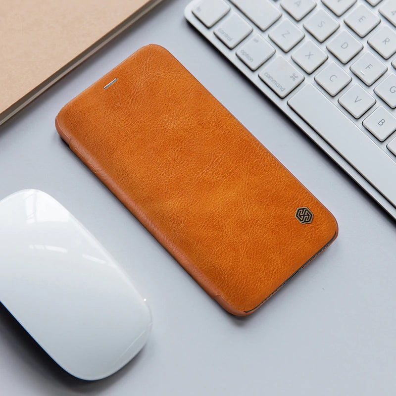 Genuine Leather Flip Case for iPhone X