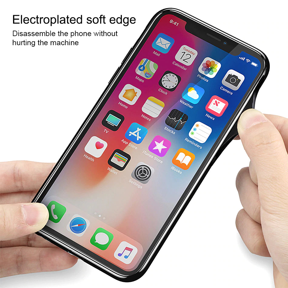 Luxury Soft Silicone Electroplate Frame Case For iPhone X