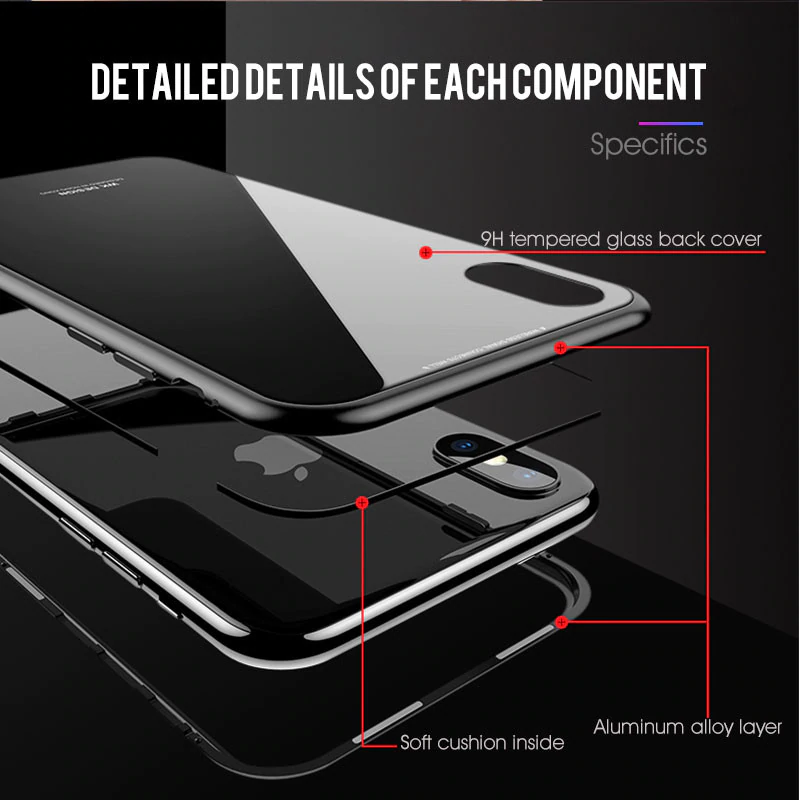 Magnetic Adsorption Glass Case for iPhone XS Max