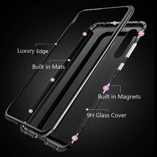 Magnetic Adsorption Clear Glass Case for Samsung Galaxy A50