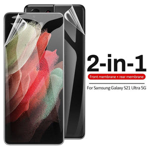 Front and Back Soft Screen Protector for Galaxy S21 Ultra