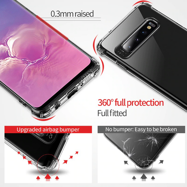 Luxury Airbag Anti Knock TPU Transparent Case for Samsung Galaxy S10