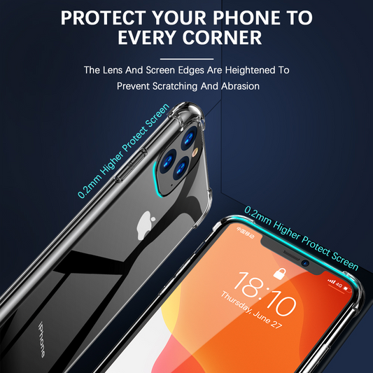 Luxury Shockproof TPU Transparent Case iPhone 11 Pro