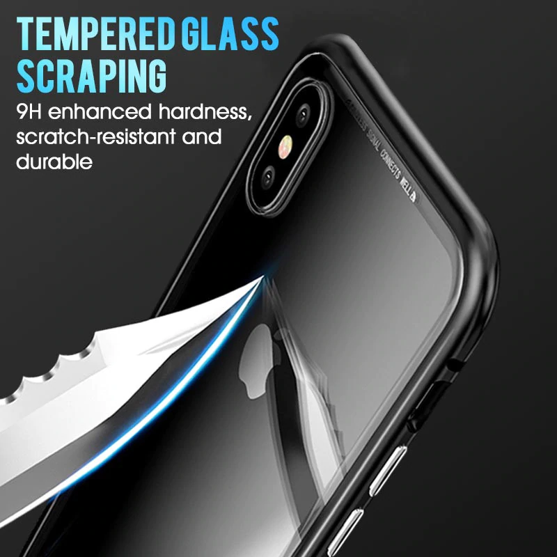 Magnetic Adsorption Glass Case for iPhone XS Max