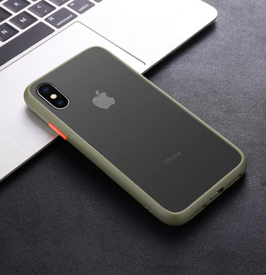 Hybrid Soft Grip Matte Finish Clear Back Case for iPhone XS