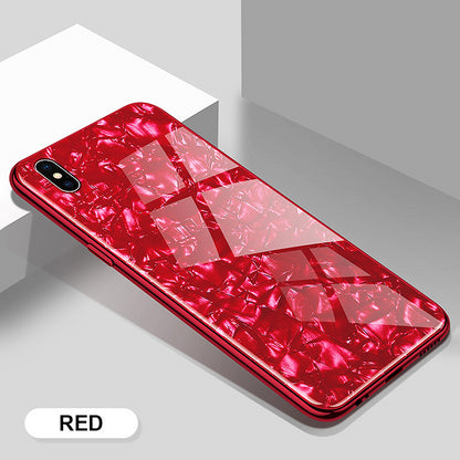 Luxury Marble Pattern Tempered Glass Case For iPhone X