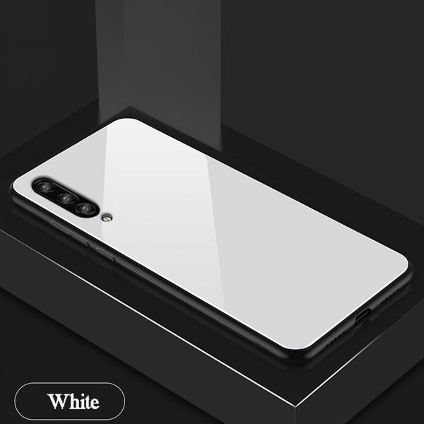 Tempered Glass Soft Silicone Case for Samsung Galaxy A50