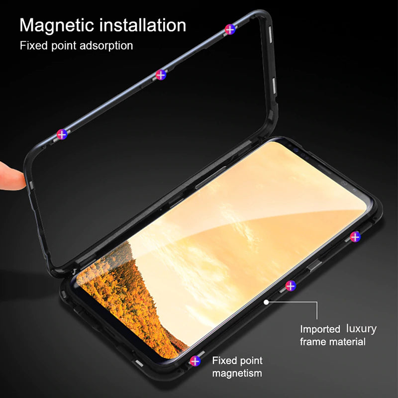Magnetic Adsorption Glass Case For Samsung Galaxy A70