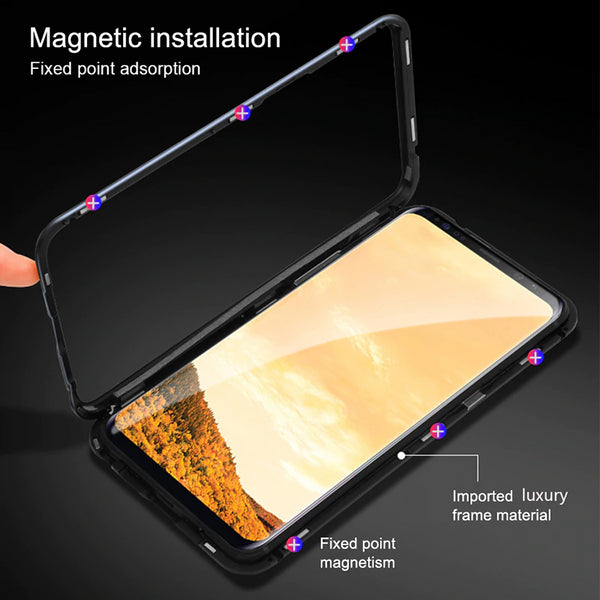 Magnetic Adsorption Glass Case For Samsung Galaxy A70