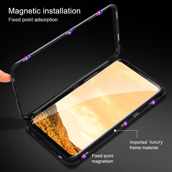 Magnetic Adsorption Clear Glass Case for Samsung Galaxy A50s