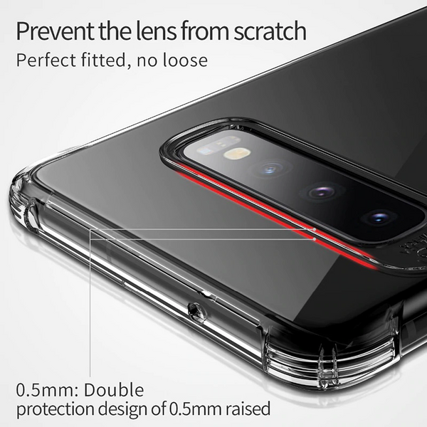 Luxury Airbag Anti Knock TPU Transparent Case for Samsung Galaxy S10