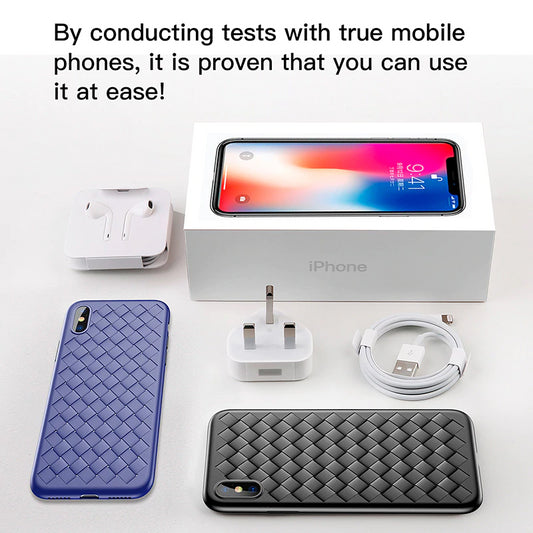 Luxury Ultra Thin Grid Weaving Case for iPhone XS