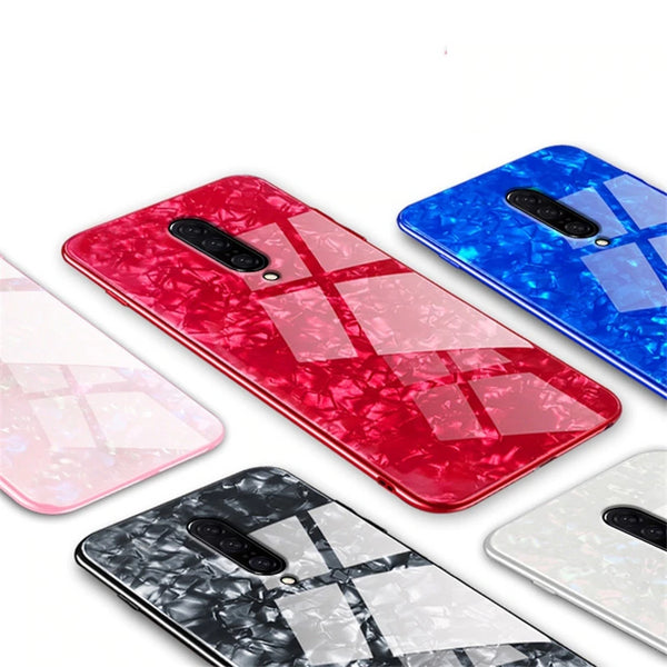 Luxury Marble Pattern Tempered Glass Case for OnePlus 7 Pro