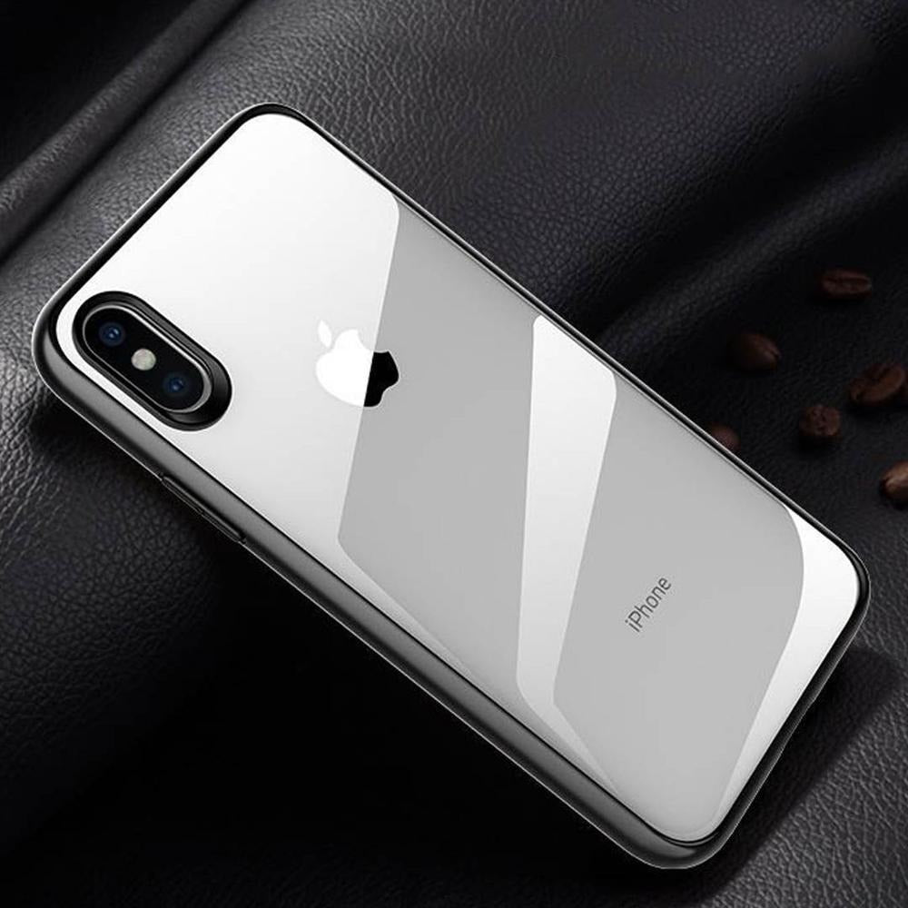 Luxury Shockproof Matte Finish Clear Back Case for iPhone X