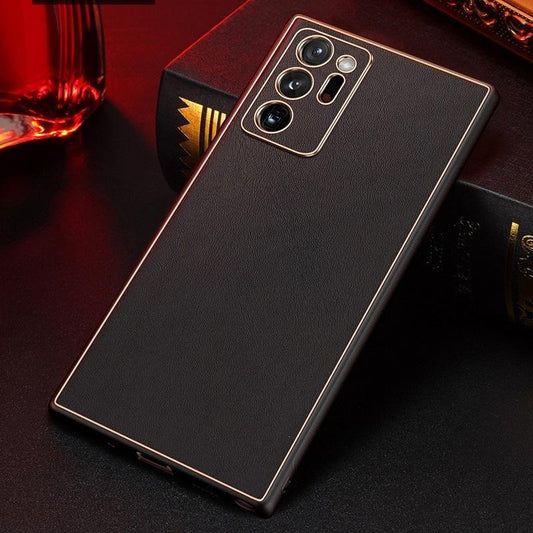 Luxury Gold Electroplated Leather Case for Galaxy Note 20 Ultra