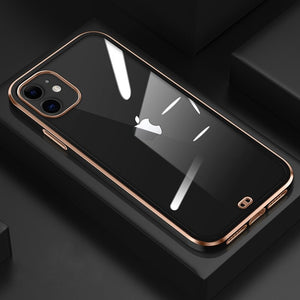Luxury Square Plating Transparent Case for iPhone 11