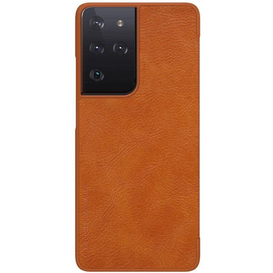 Genuine Leather Flip Case for Galaxy S21 Ultra