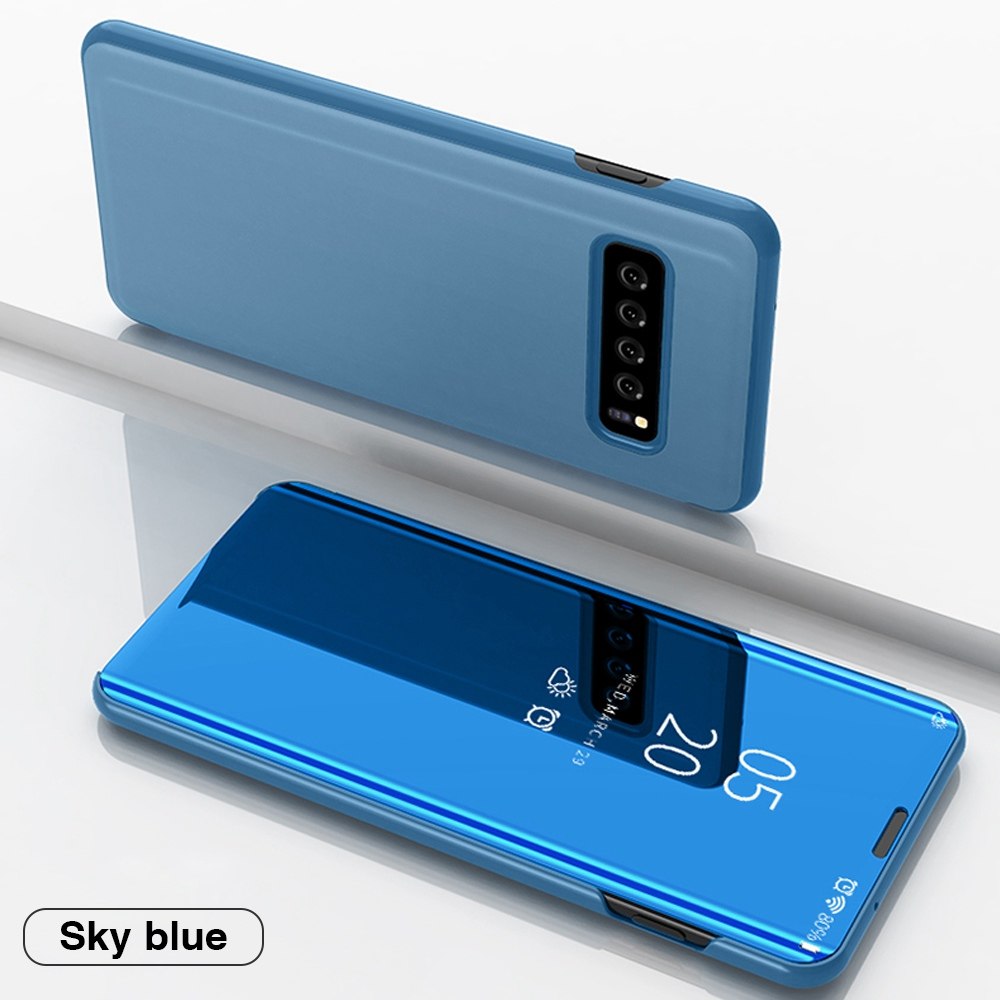 Mirror Clear View Flip Case Cover For Samsung Galaxy S10 [Non-Sensor]
