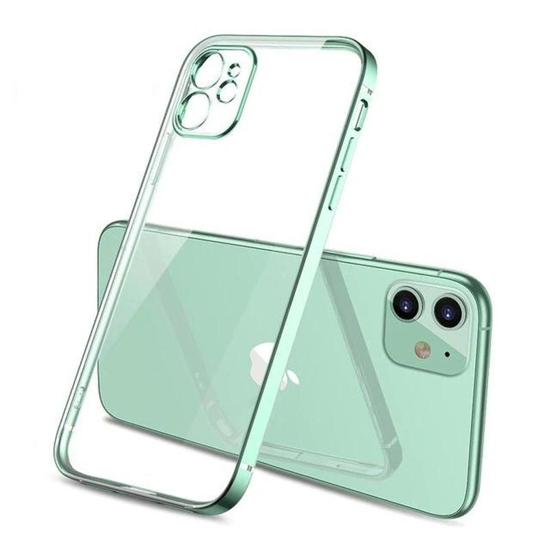 Luxury Square Plating Clear Case for iPhone 11