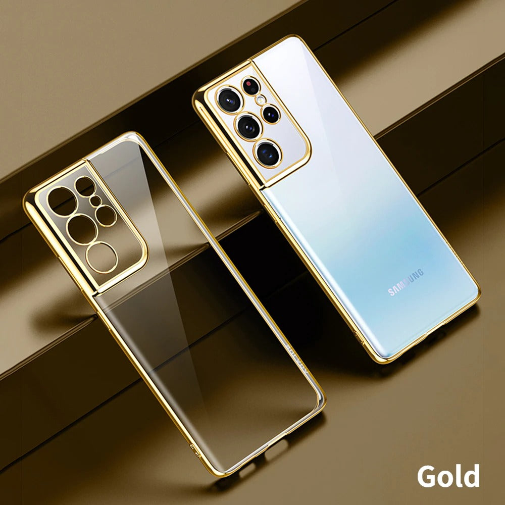Luxury Electroplating Clear Case for Galaxy S21 Ultra