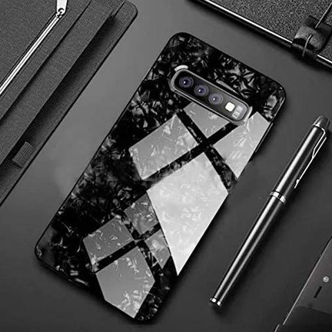 Luxury Marble Pattern Tempered Glass Back Case for Samsung Galaxy S10 Plus