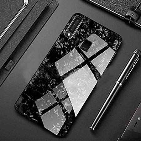 Luxury Marble Pattern Tempered Glass Back Cover for Samsung Galaxy M40