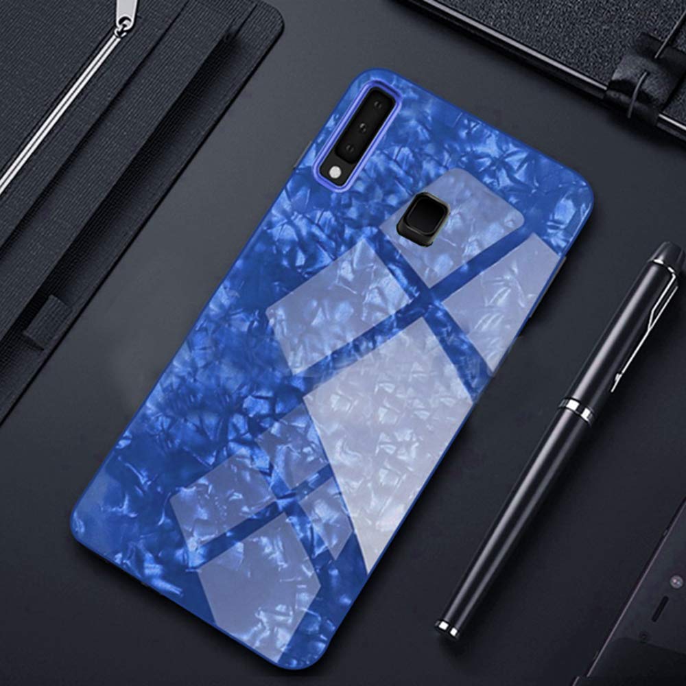 Luxury Marble Pattern Tempered Glass Back Cover for Samsung Galaxy M40