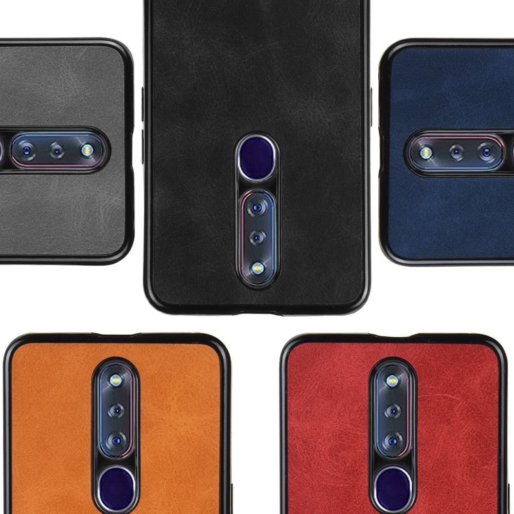 Premium Quality Leather Case Back Cover for Oppo F11 Pro