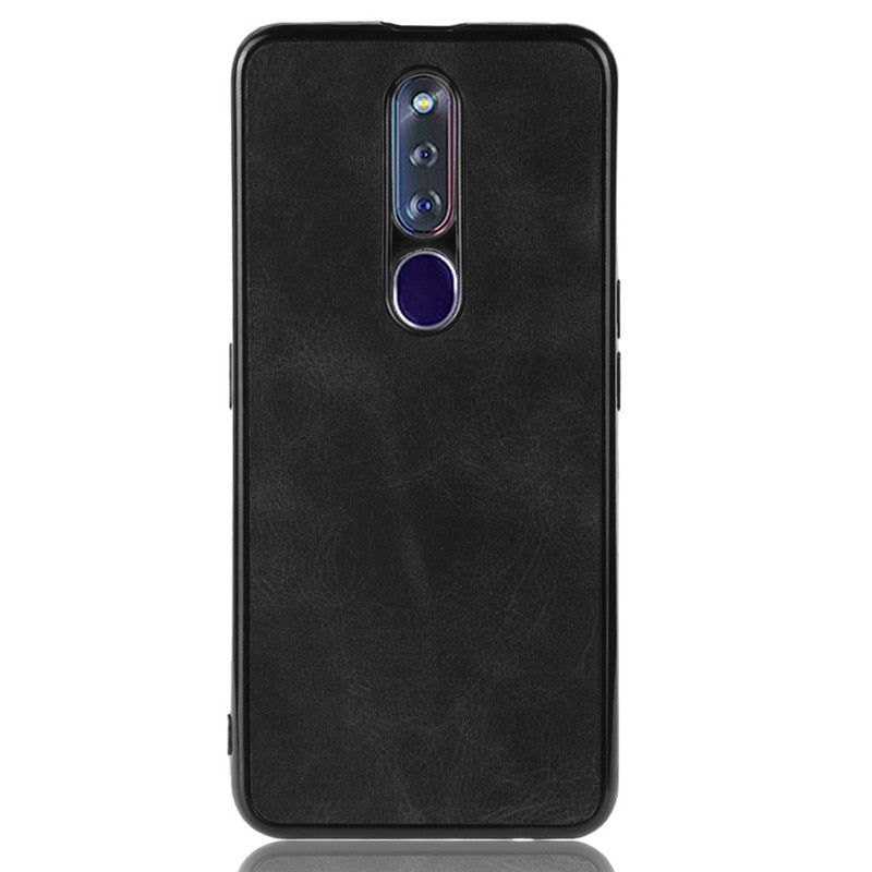 Premium Quality Leather Case Back Cover for Oppo F11 Pro