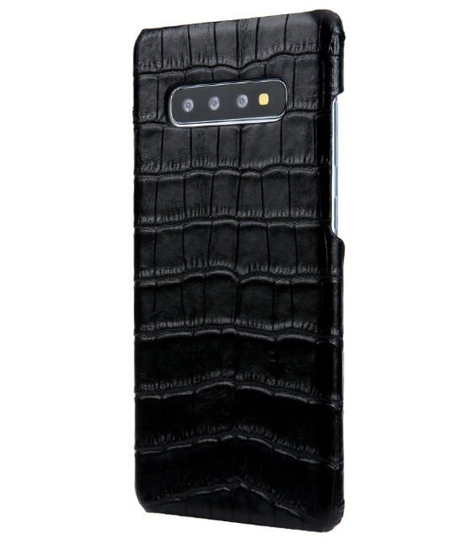 Genuine Leather Crocodile Pattern Case Back Cover For Samsung Galaxy S10 Plus