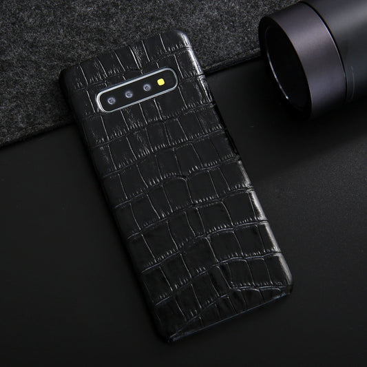 Genuine Leather Crocodile Pattern Case Back Cover For Samsung Galaxy S10