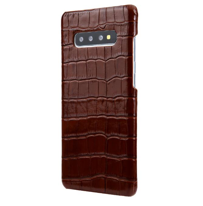 Genuine Leather Crocodile Pattern Case Back Cover For Samsung Galaxy S10