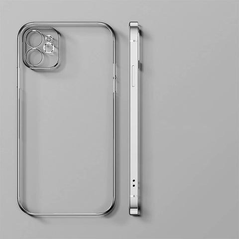 Luxury Square Plating Transparent Case for iPhone 12