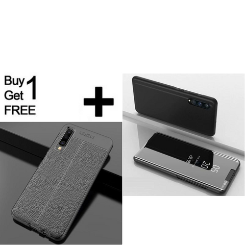 Buy 1 Get 1 Free Mirror Clear View Flip Case for Samsung Galaxy A30s [Non-Sensor]