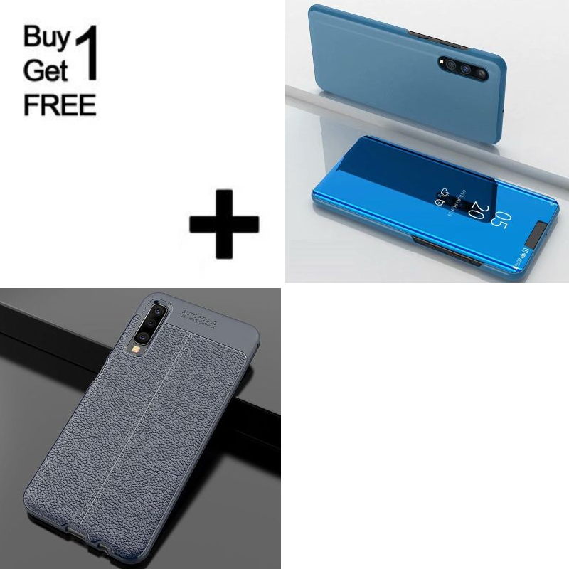 Buy 1 Get 1 Free Mirror Clear View Flip Case for Samsung Galaxy A30s [Non-Sensor]