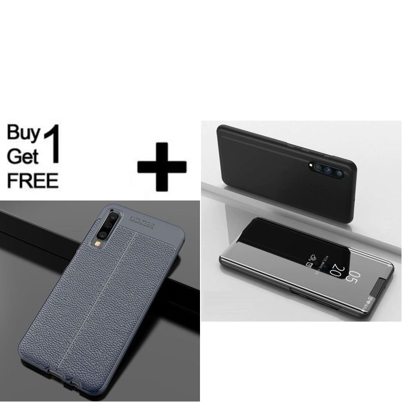 Buy 1 Get 1 Free Mirror Clear View Flip Case Samsung Galaxy A50 [Non-Sensor]