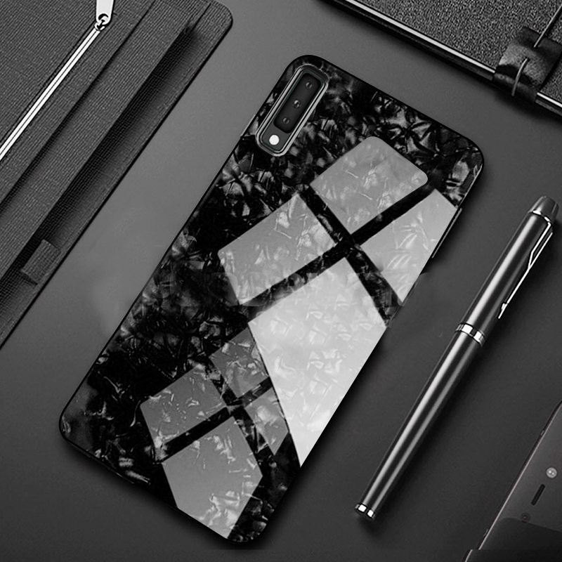Luxury Marble Pattern Tempered Glass Case for Samsung Galaxy A50