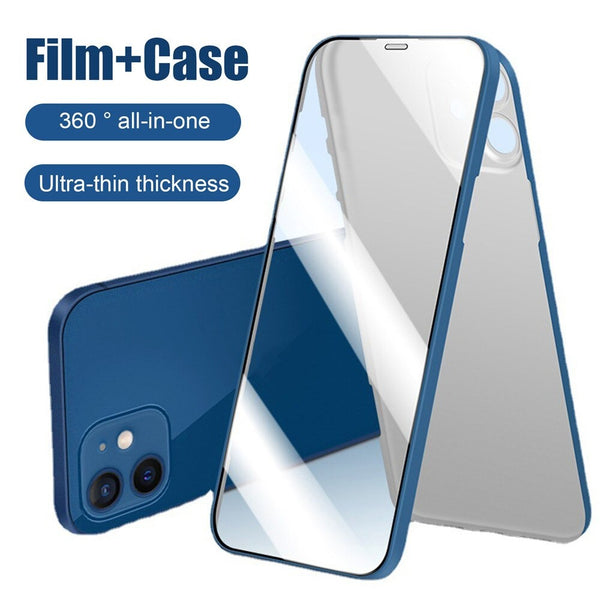 360° Full Protection Front Tempered Glass+Back Case for iPhone 12