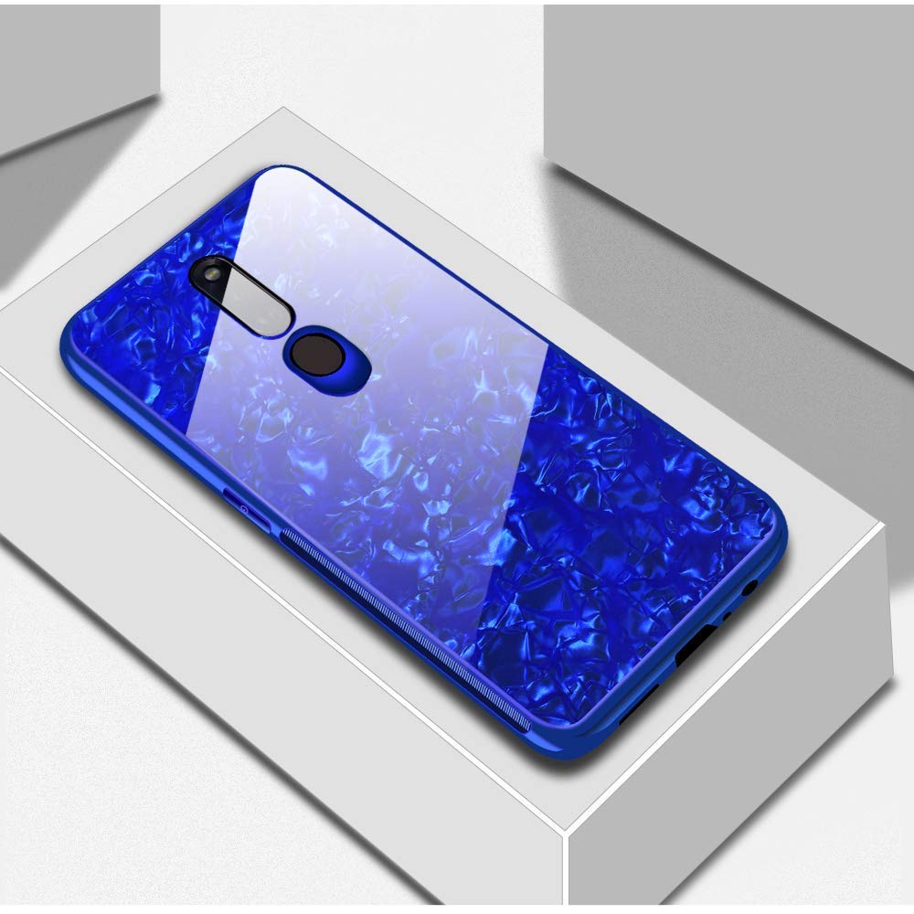 Buy 1 Get Free Marble Pattern Toughened Glass Back Case for Oppo F11 Pro