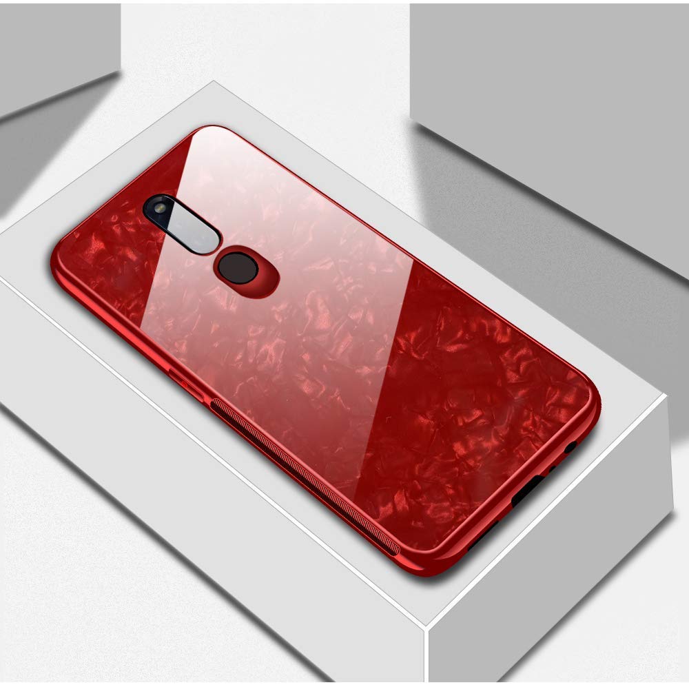 Buy 1 Get Free Marble Pattern Toughened Glass Back Case for Oppo F11 Pro